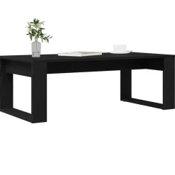 vidaXL Salontafel Zwart Eiken 102 x 50 x 35 cm Bewerkt hout