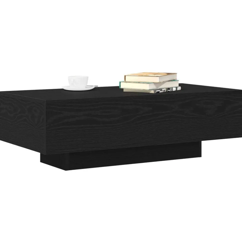 vidaXL Salontafel Zwart Eiken 100 x 49,5 x 31 cm Bewerkt hout