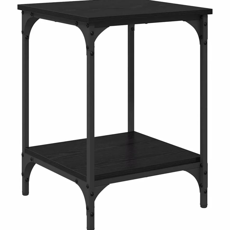 vidaXL Salontafel Zwart Eiken 40 x 40 x 55 cm Bewerkt hout