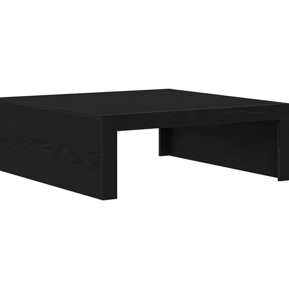 vidaXL Salontafel Zwart Eiken 100 x 100 x 35 cm Bewerkt hout