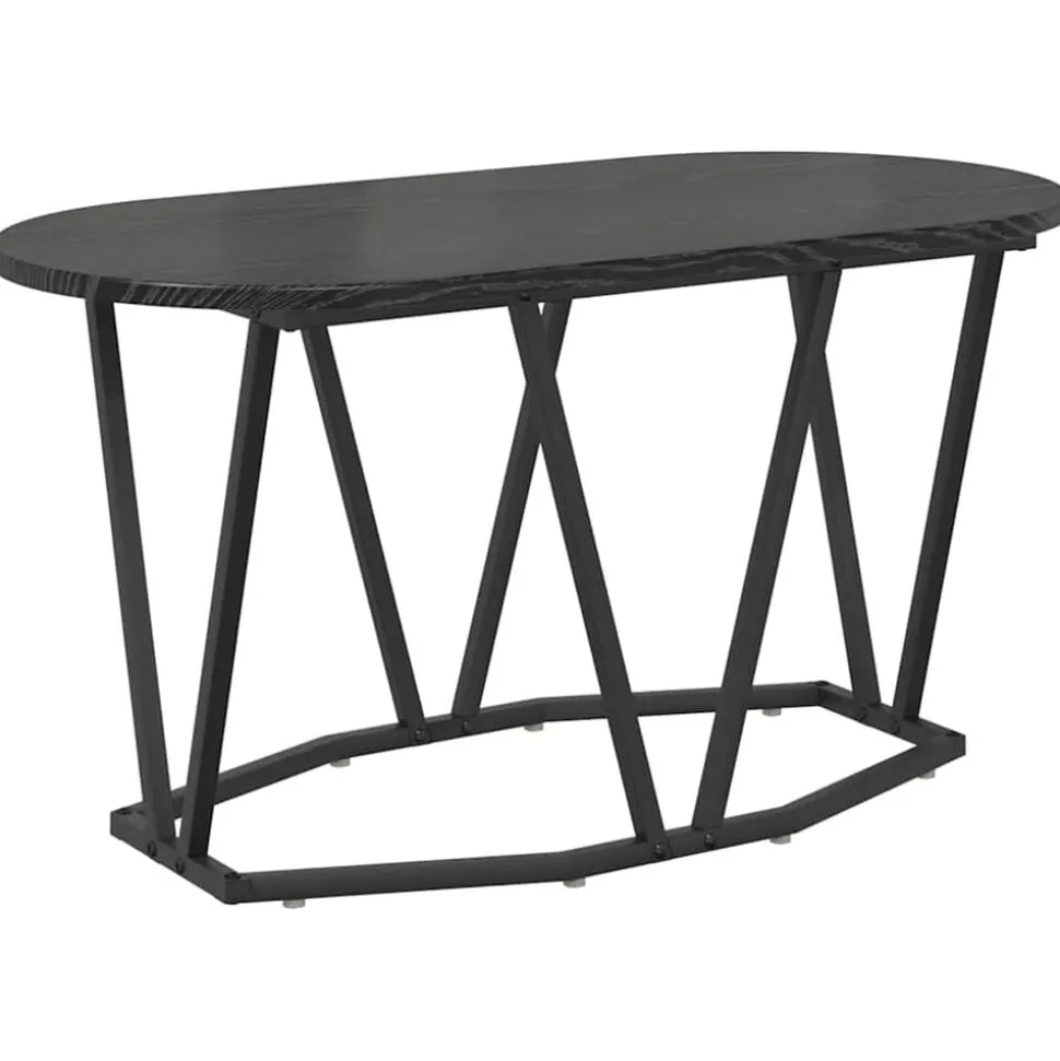 vidaXL Salontafel Zwart Eiken 80 x 40 x 40.5 cm Bewerkt hout en metaal