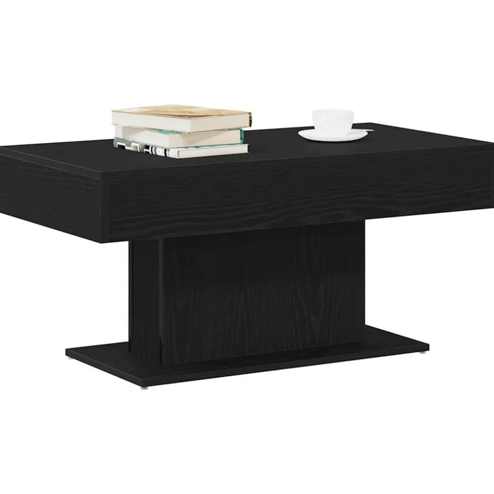 vidaXL Salontafel Zwart Eiken 96 x 50 x 45 cm Bewerkt hout