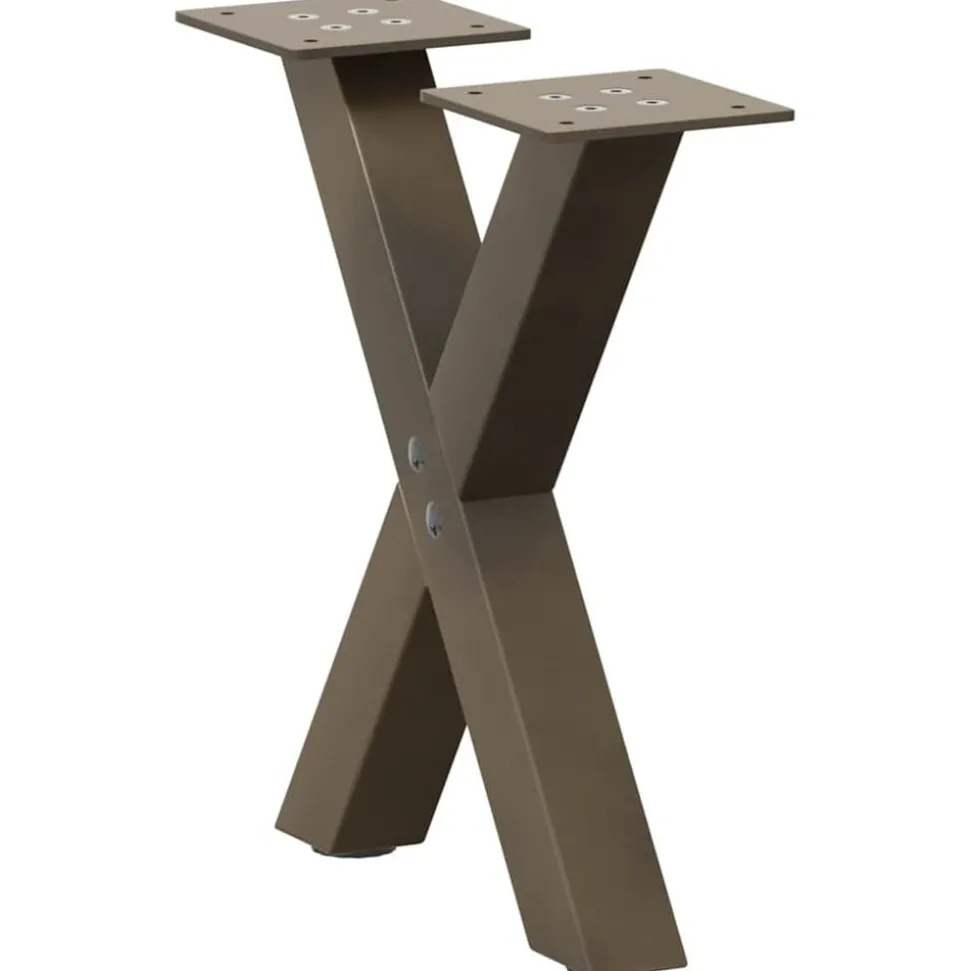 vidaXL Salontafelpoten 2 st X-vormig 30x(30-31) cm staal naturel
