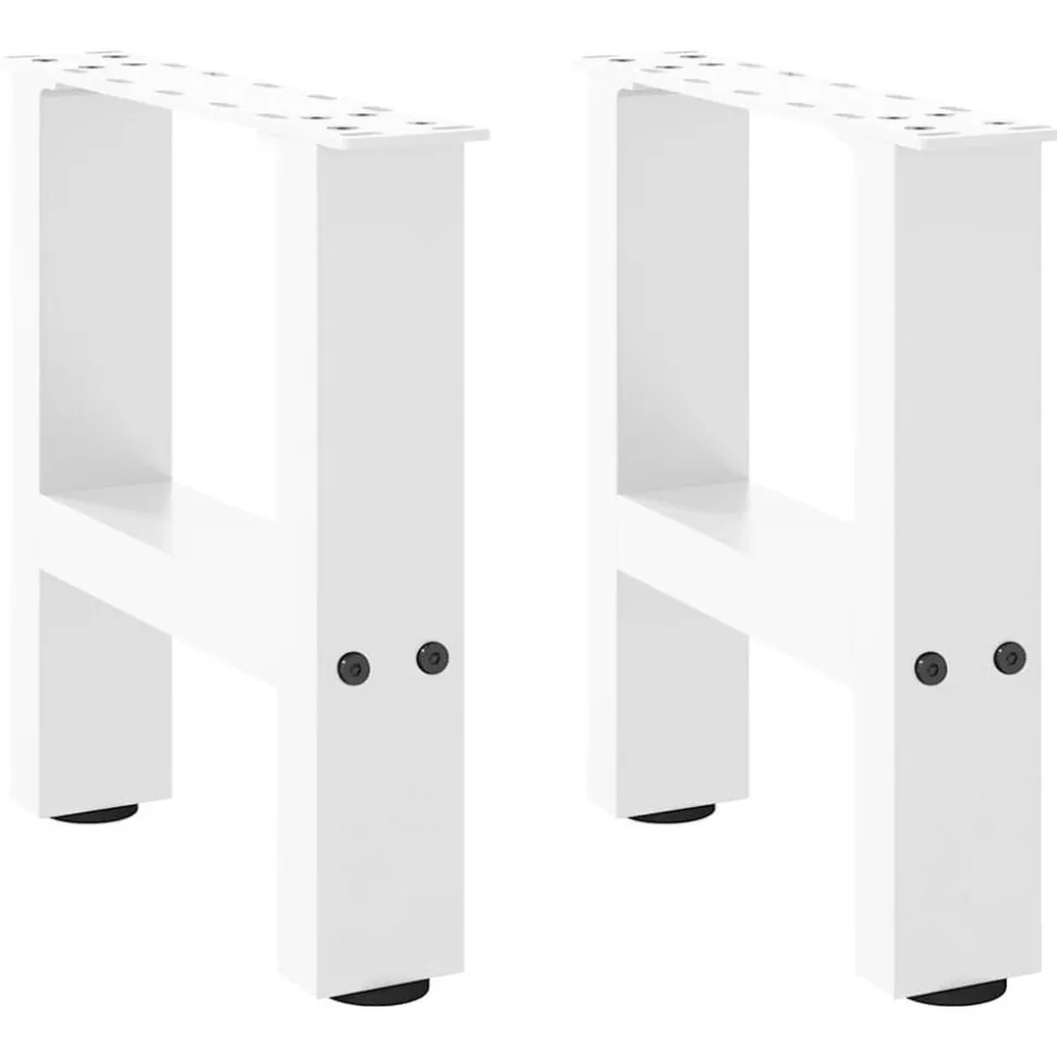 vidaXL Salontafelpoten 2 st 30x(30-31) cm staal wit