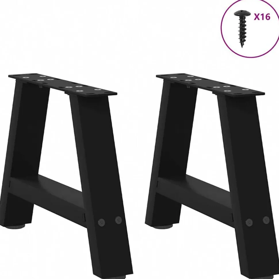 vidaXL Salontafelpoten 2 st A-vormig 30x(30-31) cm staal zwart