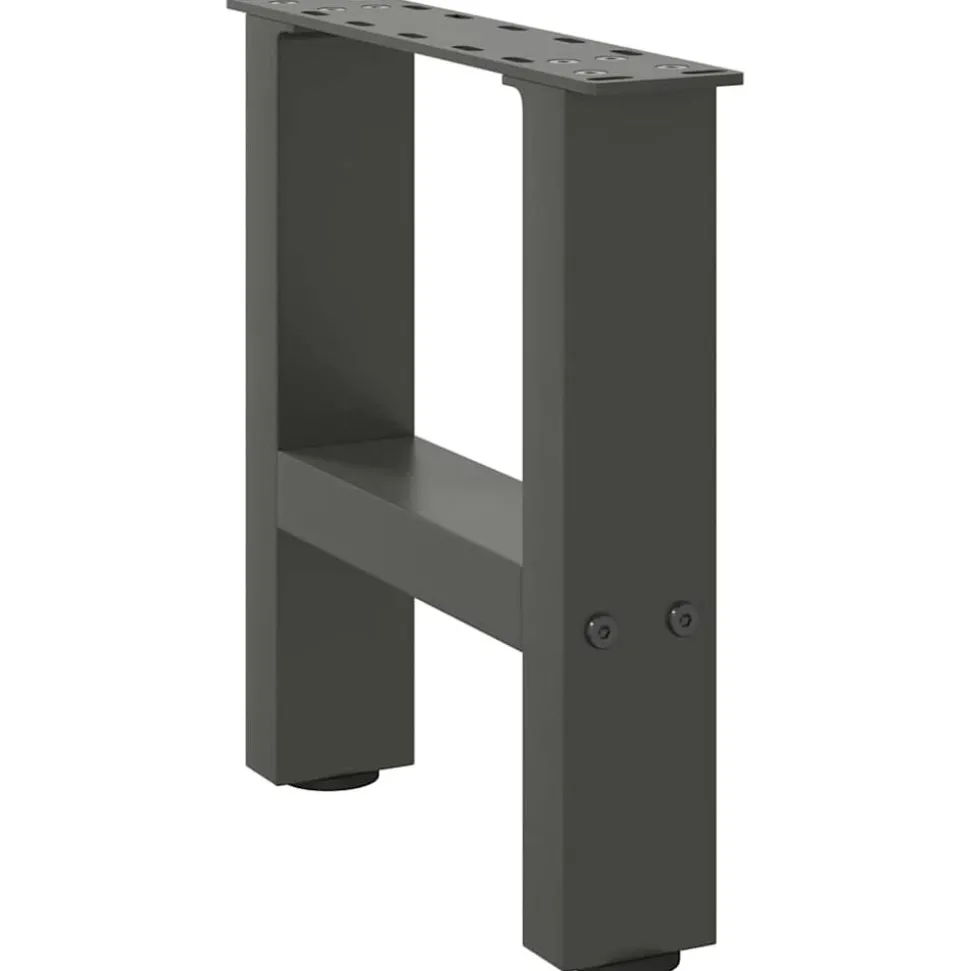 vidaXL Salontafelpoten 2 st 30x(30-31) cm staal antracietkleurig