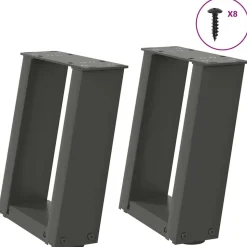vidaXL Salontafelpoten 2 st U-vormig 30x(30-31) cm staal antraciet