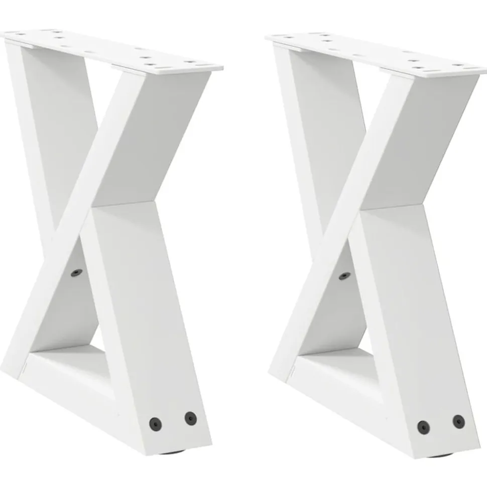 vidaXL Salontafelpoten 2 st 30x(30-31,3) cm staal wit
