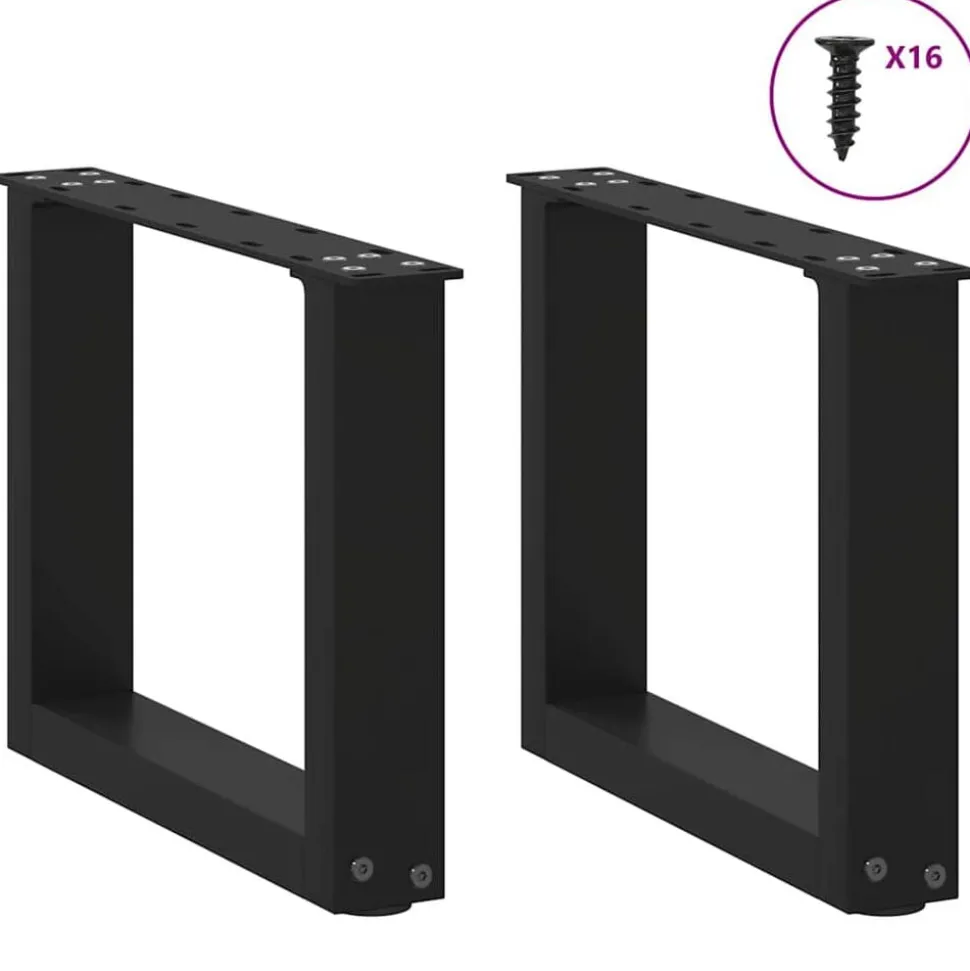 vidaXL Salontafelpoten 2 st U-vormig 30x(30-31) cm staal zwart