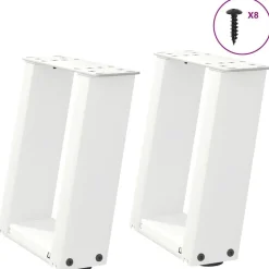 vidaXL Salontafelpoten 2 st U-vormig 30x(30-31) cm staal wit