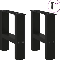 vidaXL Salontafelpoten 2 st 30x(30-31) cm staal zwart
