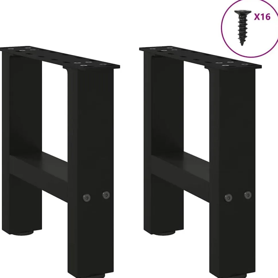 vidaXL Salontafelpoten 2 st 30x(30-31) cm staal zwart