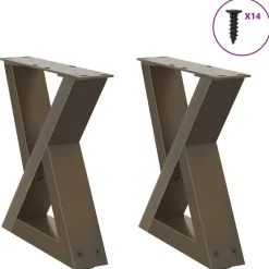 vidaXL Salontafelpoten 2 st 30x(30-31,3) cm staal naturel