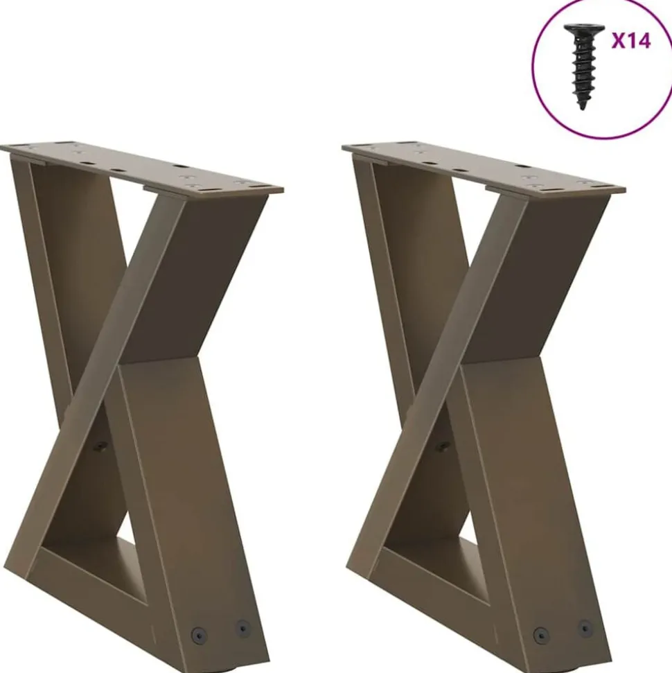 vidaXL Salontafelpoten 2 st 30x(30-31,3) cm staal naturel