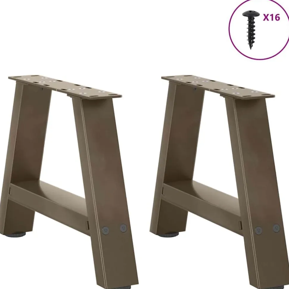 vidaXL Salontafelpoten 2 st A-vormig 30x(30-31) cm staal