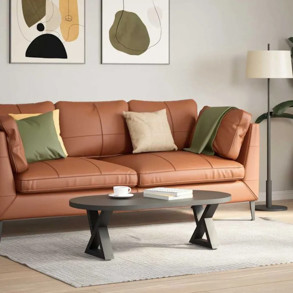 vidaXL Salontafelpoten 2 st 30x(30-31,3) cm staal antraciet