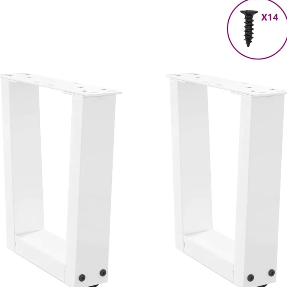 vidaXL Salontafelpoten 2 st V-vormig 30x(30-31,3) cm staal wit