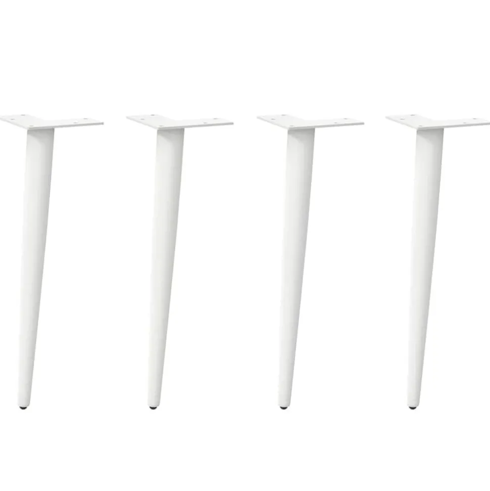 vidaXL Salontafelpoten conische vorm 4 st 30-31 cm staal wit