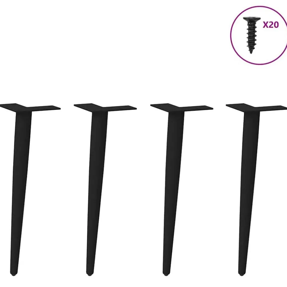 vidaXL Salontafelpoten conische vorm 4 st 30-31 cm staal zwart
