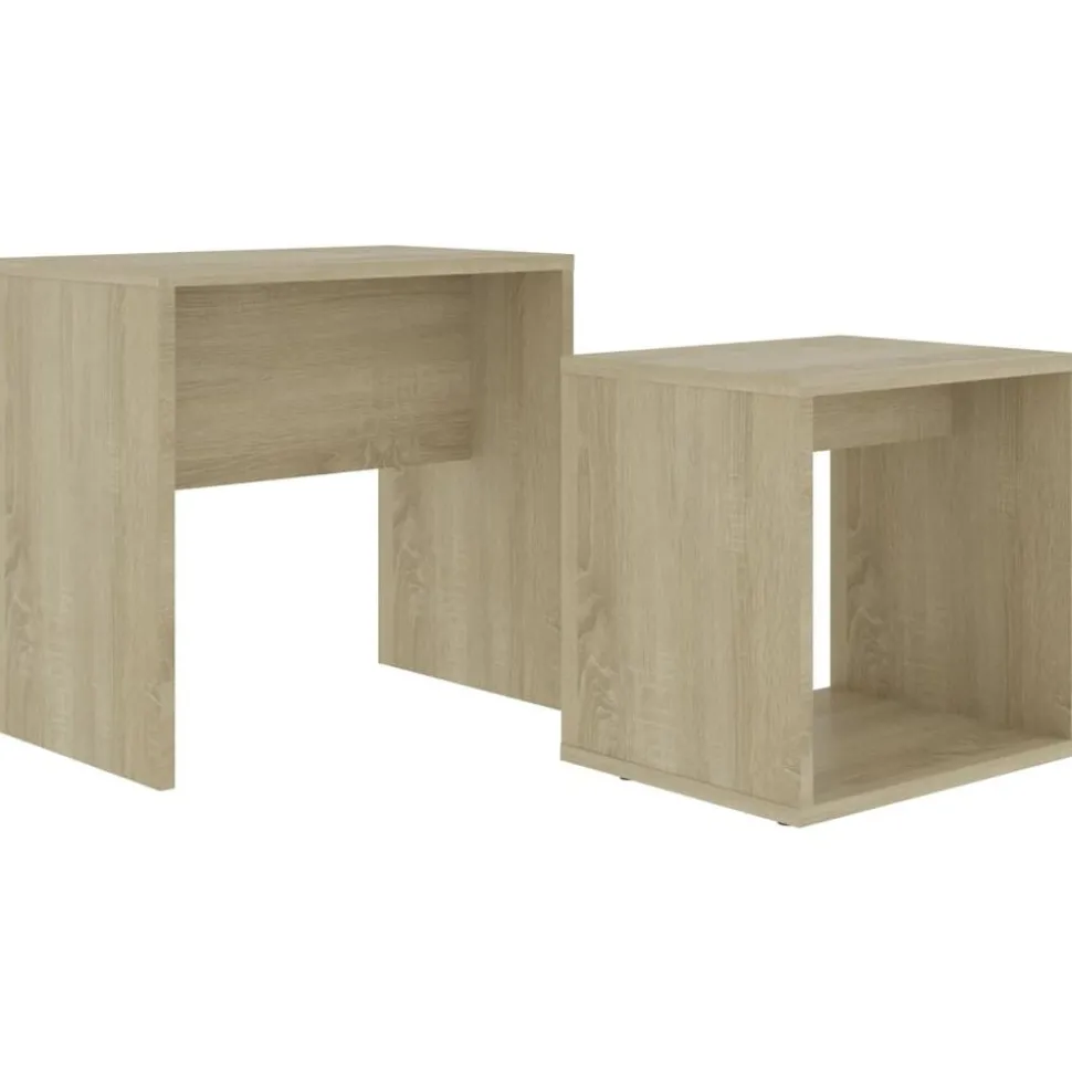 vidaXL Salontafelset 48x30x45 cm bewerkt hout sonoma eikenkleurig