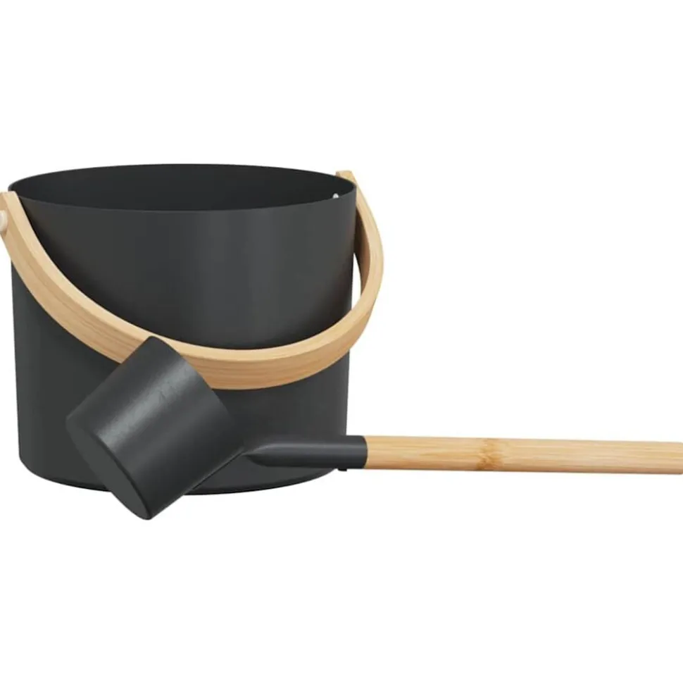 vidaXL Sauna Accessoire Set 2 pcs Zwart