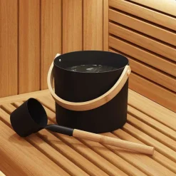 vidaXL Sauna Accessoire Set 2 pcs Zwart