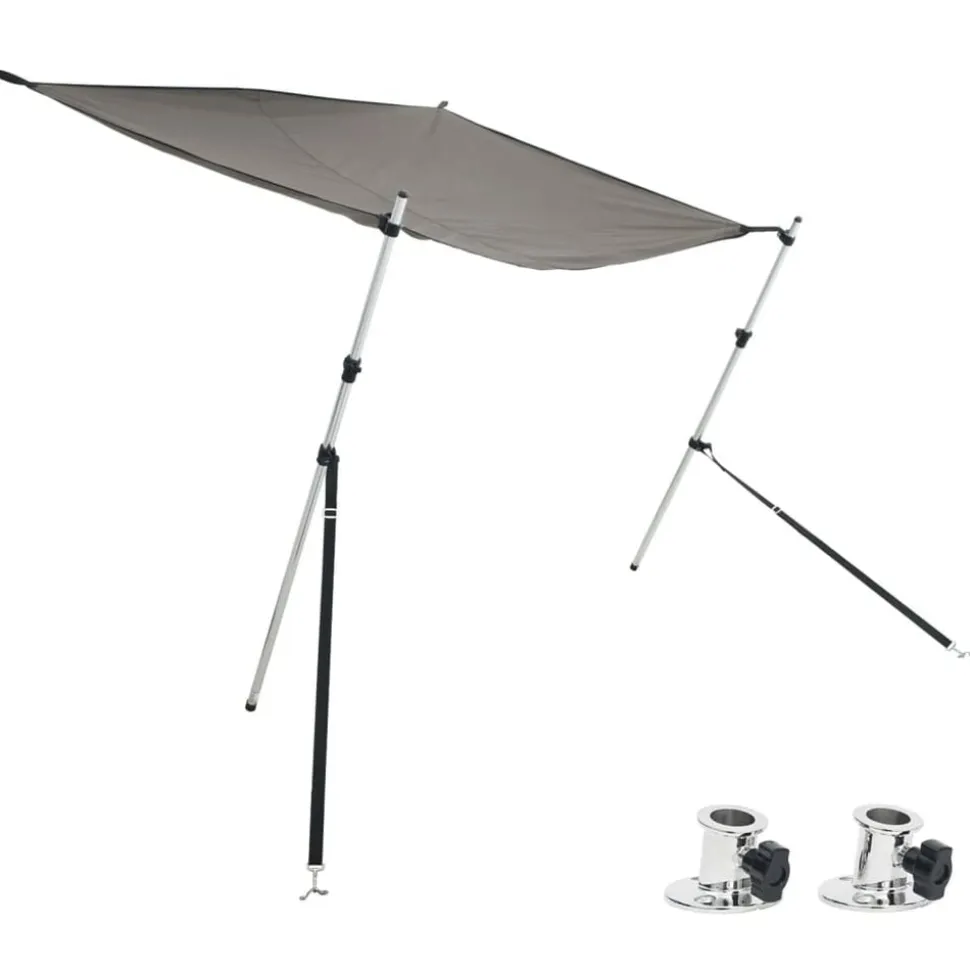vidaXL Schaduwdoekset T-top 170x170x(113-182,5) cm antracietgrijs