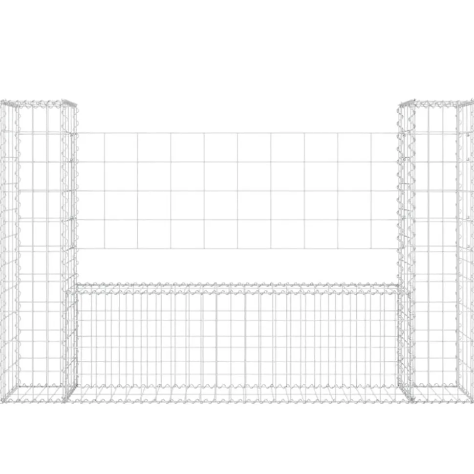 vidaXL Schanskorf U-vormig met 2 palen 140x20x100 cm ijzer