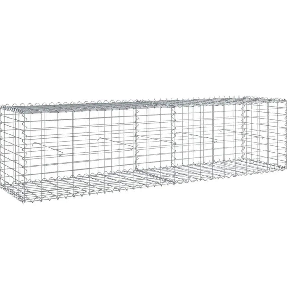 vidaXL Schanskorf 200x50x50 cm gegalvaniseerd ijzer zilverkleurig
