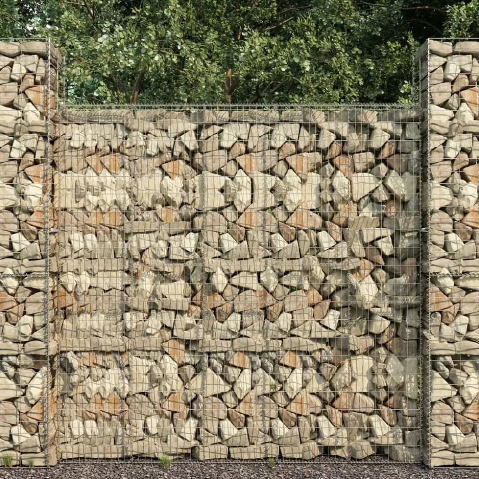 vidaXL Schanskorfmuur met deksel 600x50x200 cm gegalvaniseerd staal