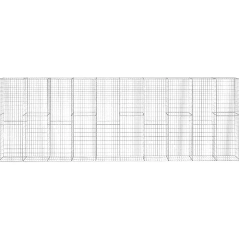 vidaXL Schanskorfmuur met deksel 600x50x200 cm gegalvaniseerd staal