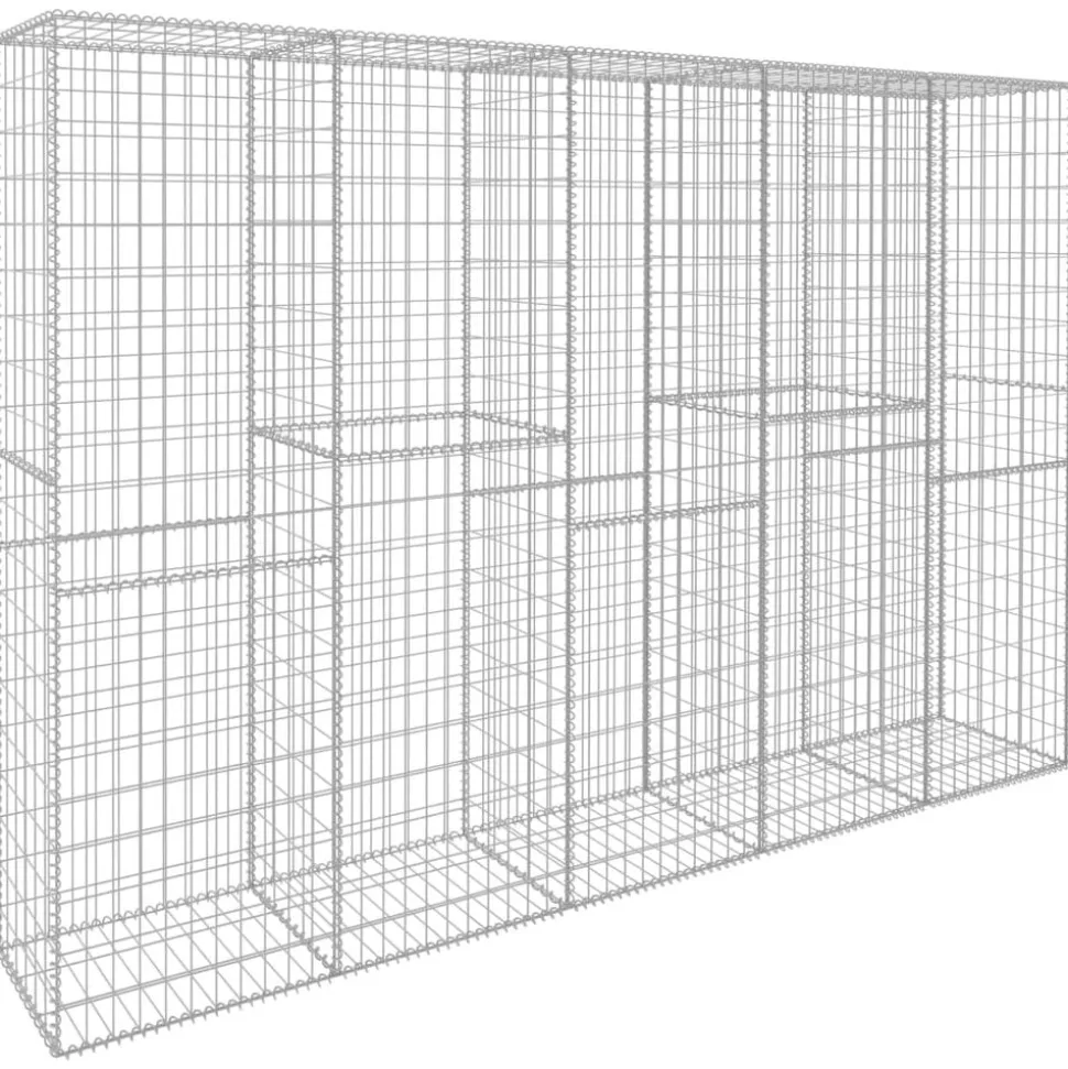 vidaXL Schanskorfmuur met deksel 300x50x200 cm gegalvaniseerd staal