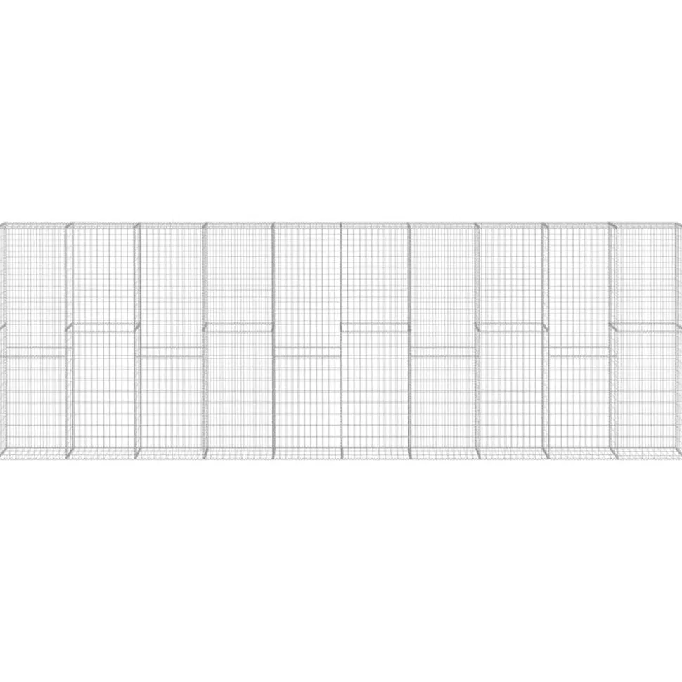 vidaXL Schanskorfmuur met deksels 600x30x200 cm gegalvaniseerd staal