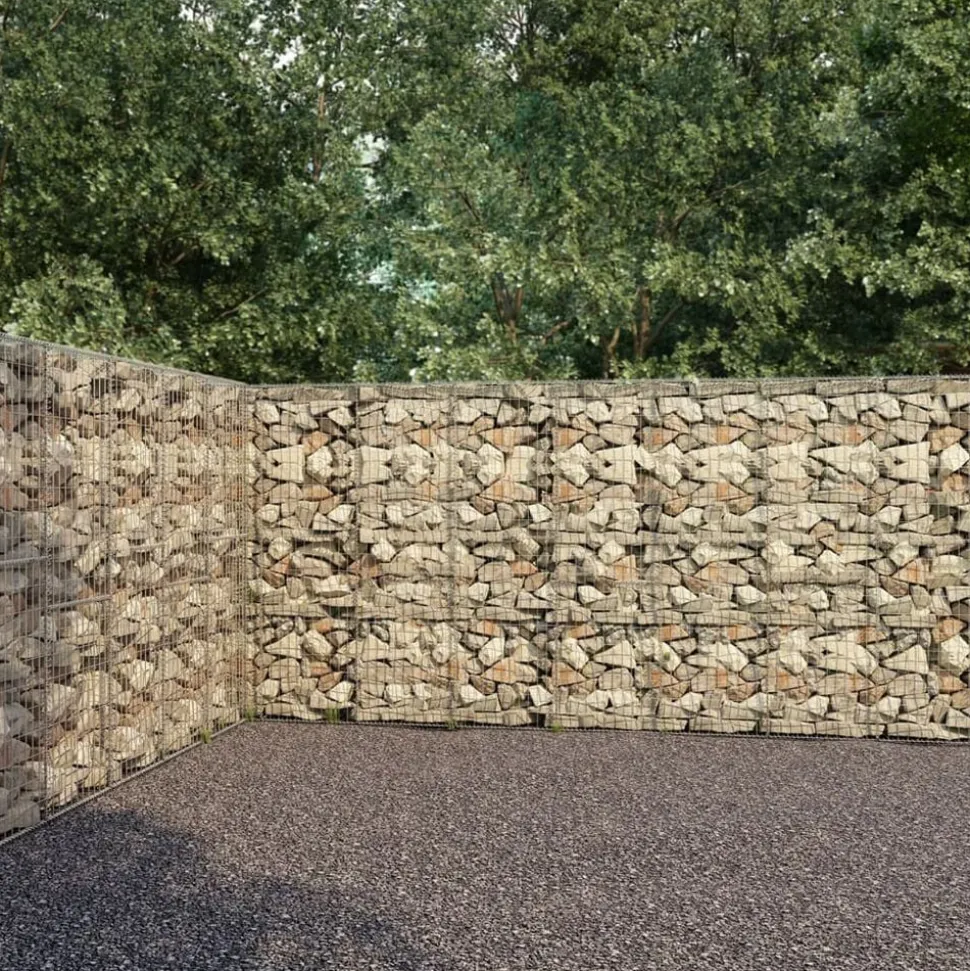 vidaXL Schanskorfmuur met deksels 600x30x200 cm gegalvaniseerd staal
