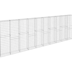vidaXL Schanskorfmuur met deksels 600x30x200 cm gegalvaniseerd staal