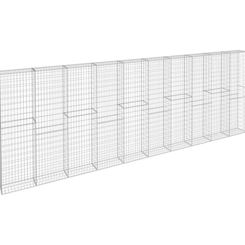 vidaXL Schanskorfmuur met deksels 600x30x200 cm gegalvaniseerd staal