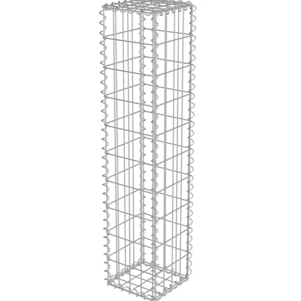 vidaXL Schanskorfmuur met deksels 20x20x100 cm gegalvaniseerd staal