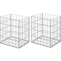 vidaXL Schanskorven 2 st 30x30x40 cm gegalvaniseerd staal