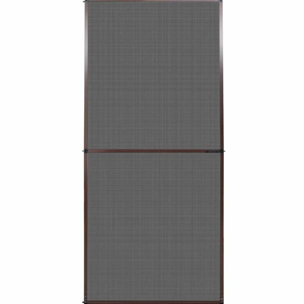 vidaXL Scharnierend Insectenscherm Bruin en zwart 100 x 215 cm