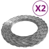 vidaXL Scheermesprikkeldraad 2 st BTO-22 100 m staal