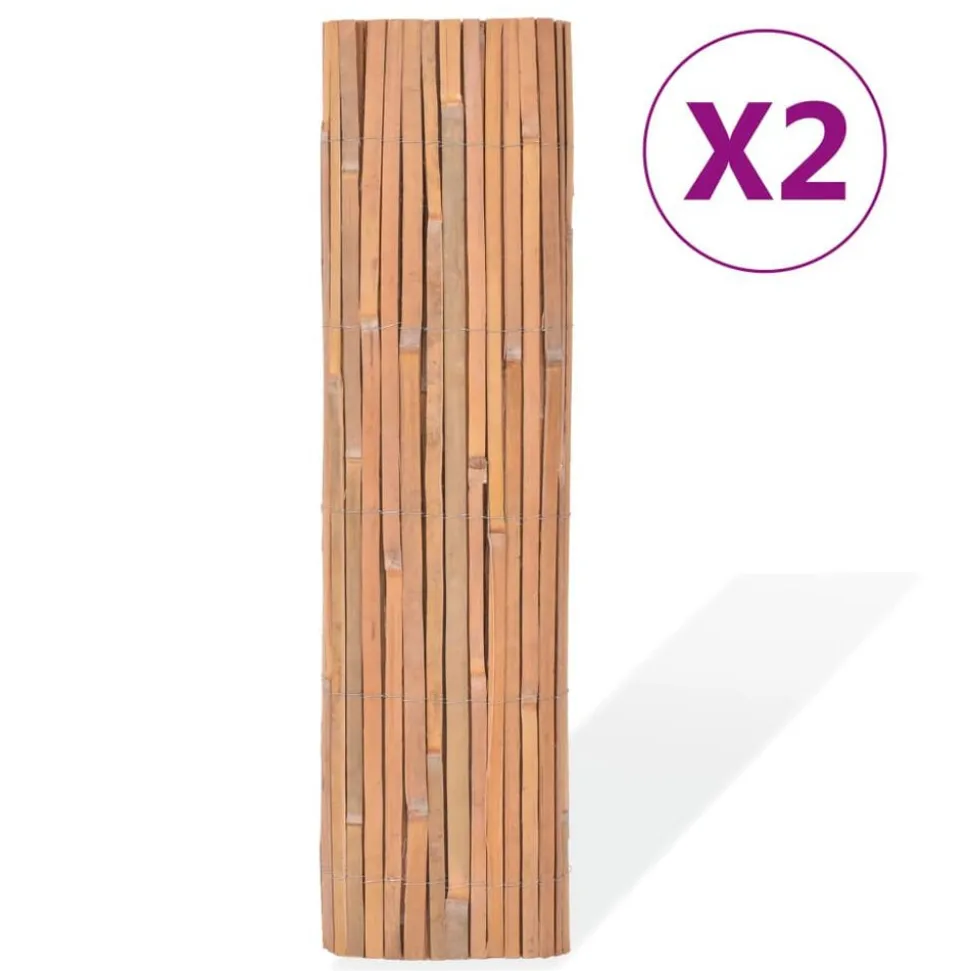 vidaXL Schermen 2 st 100x400 cm bamboe