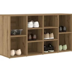 vidaXL Schoenenbank Artisan Eiken 103 x 30 x 54,5 cm Bewerkt hout