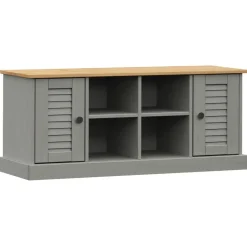 vidaXL Schoenenbank VIGO 106x35x45 cm massief grenenhout grijs