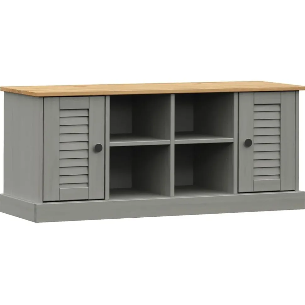 vidaXL Schoenenbank VIGO 106x35x45 cm massief grenenhout grijs