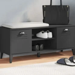 vidaXL Schoenenbank VIKEN 106x35x45 cm bewerkt hout zwart