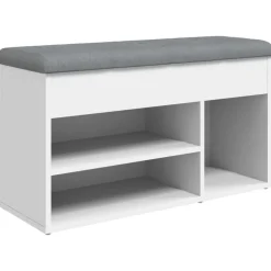 vidaXL Schoenenbank Wit 82x32x45,5 cm Bewerkt Hout