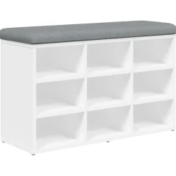 vidaXL Schoenenbank Wit 82x32x50 cm Bewerkt Hout