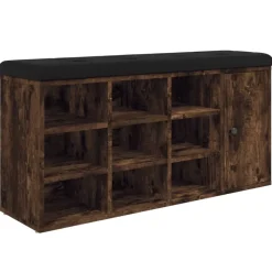 vidaXL Schoenenbank 102x32x50 cm bewerkt hout gerookt eikenkleurig