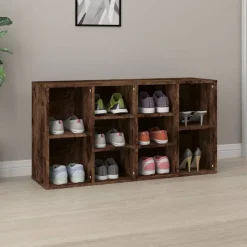 vidaXL Schoenenbank 103x30x55 cm bewerkt hout gerookt eikenkleurig