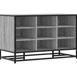 vidaXL Schoenenbank 84x40x53,5 cm bewerkt hout en metaal grijs sonoma